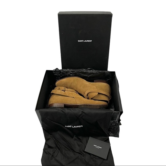 SAINT LAURENT Wyatt Jodhpur Suede Ankle Boots - Picture 13 of 13